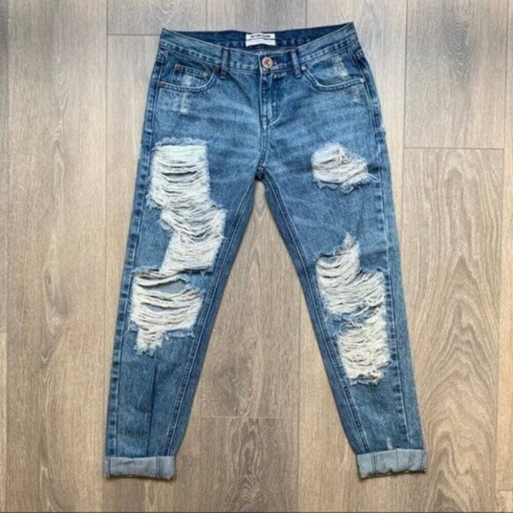 Free People One Teaspoon Jeans Awesome Baggies Boyfriend Straight leg distressed - Picture 3 of 13